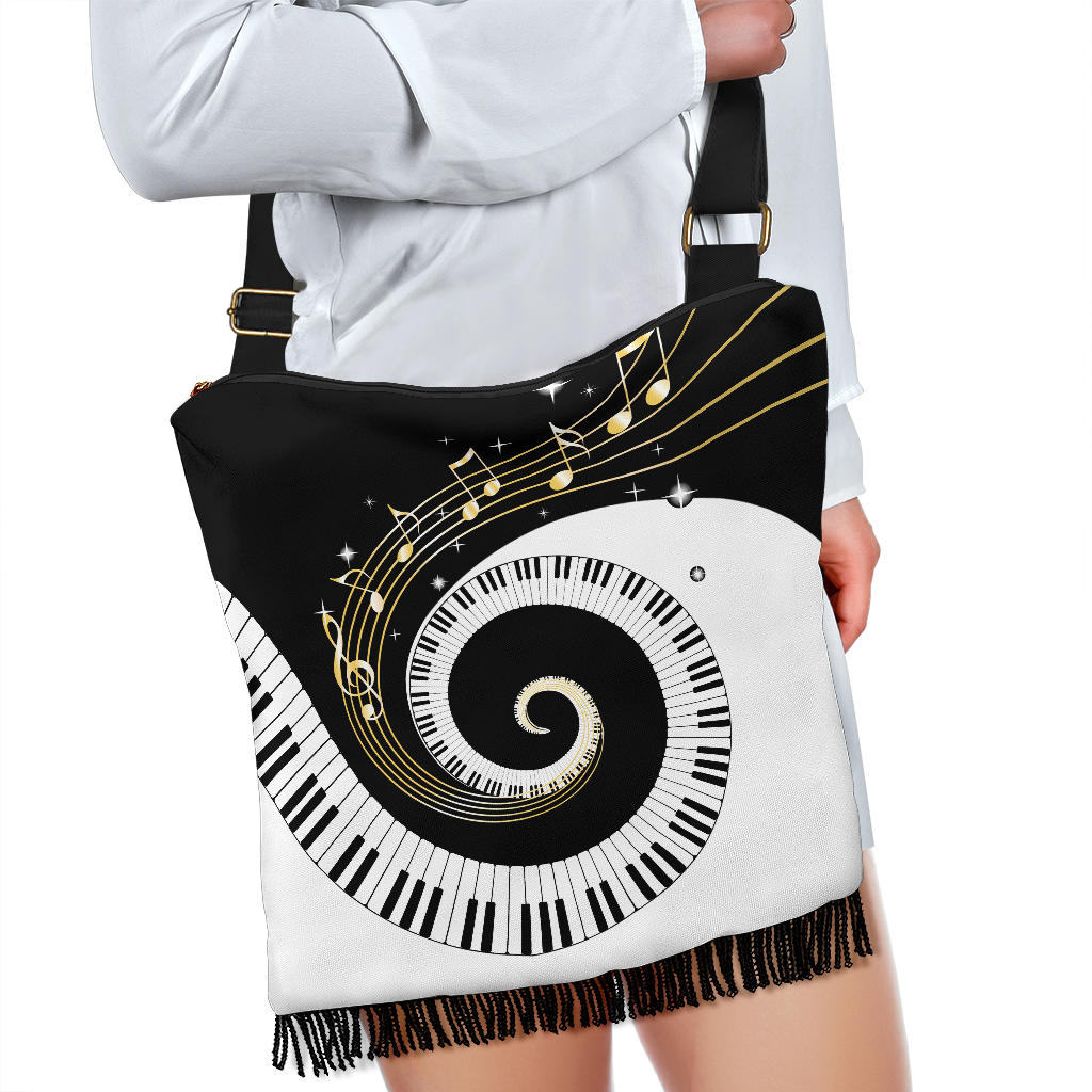 Piano Art Music Crossbody Boho Handbag