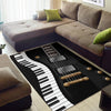 Piano And Black Electric Guitar Area Rug