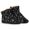 Music Notes Black Cozy Winter Boots