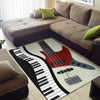 Piano Keys And Bass Guitar Area Rug