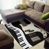 Electric Guitar And Piano Keys Area Rug