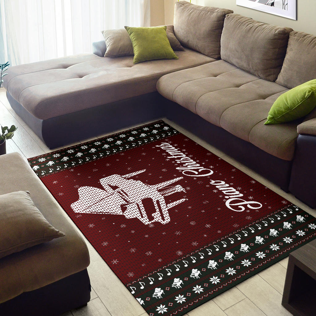 Piano Christmas Area Rug