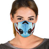 Music Notes Light Blue Premium Face Mask