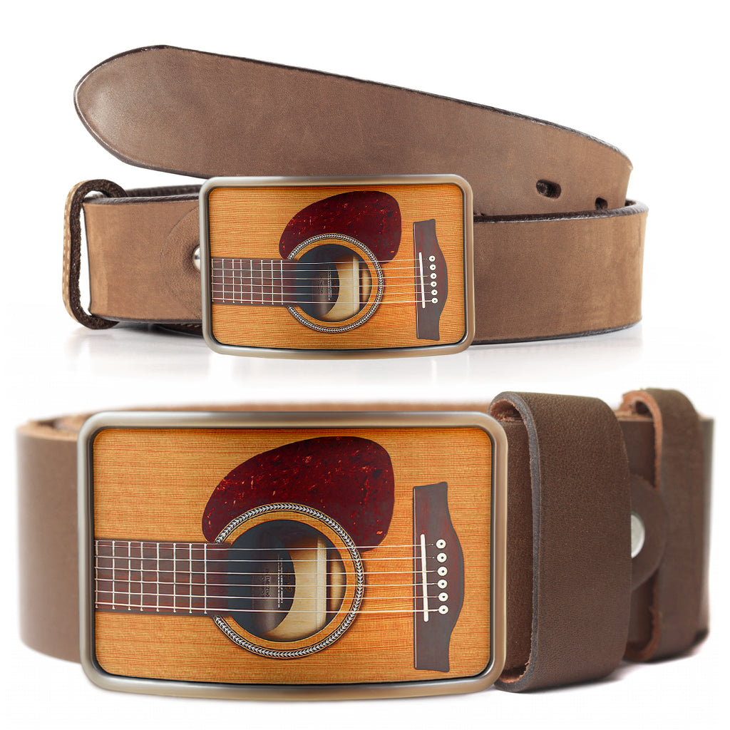 Wooden Guitar Belt Buckle