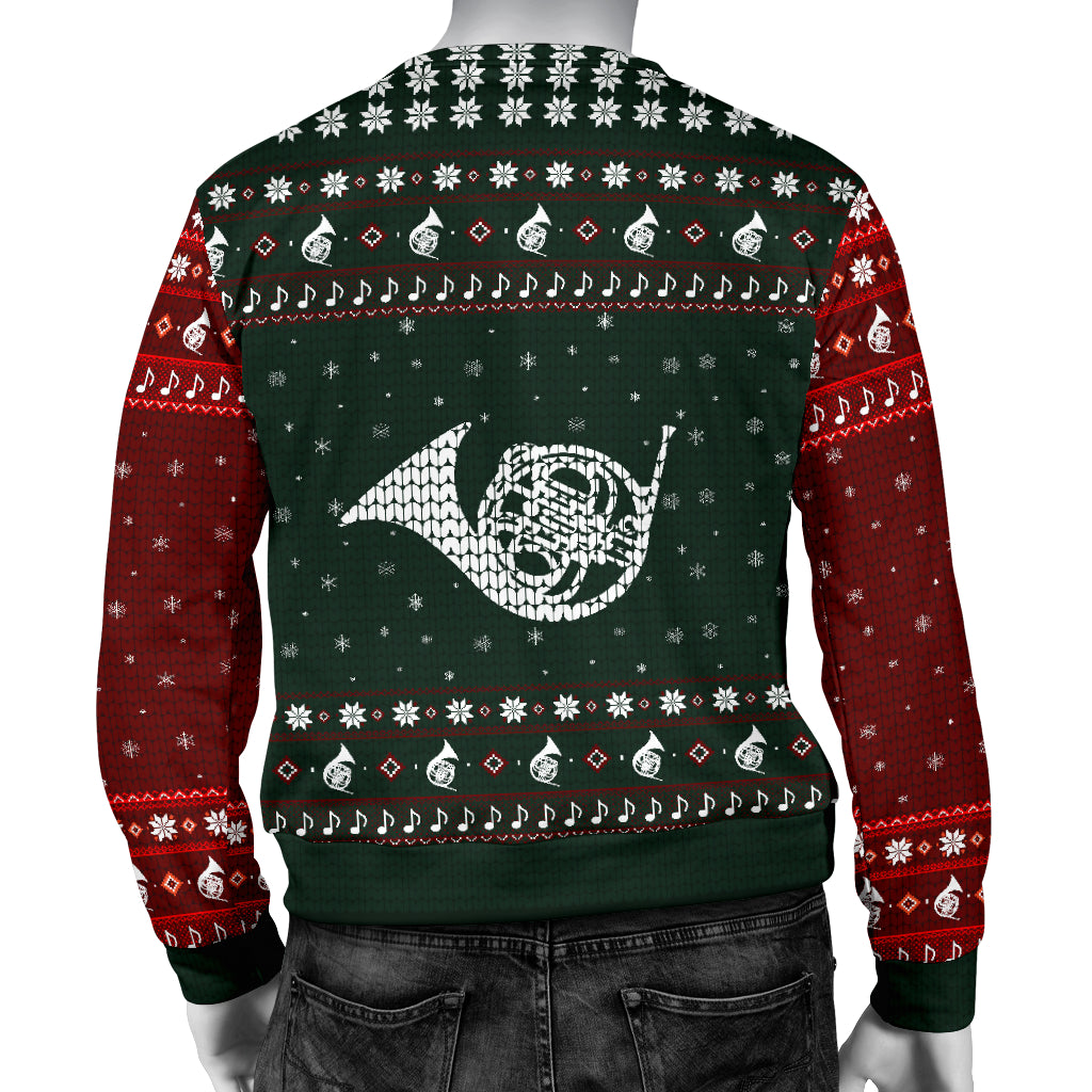 French Horn Snowflake Men's Sweater