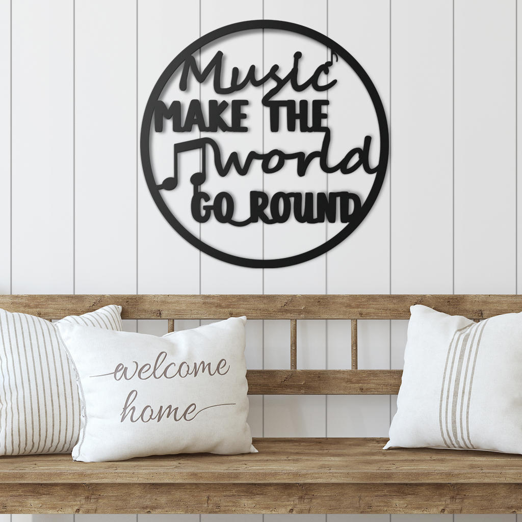 Music Go Round Metal Sign