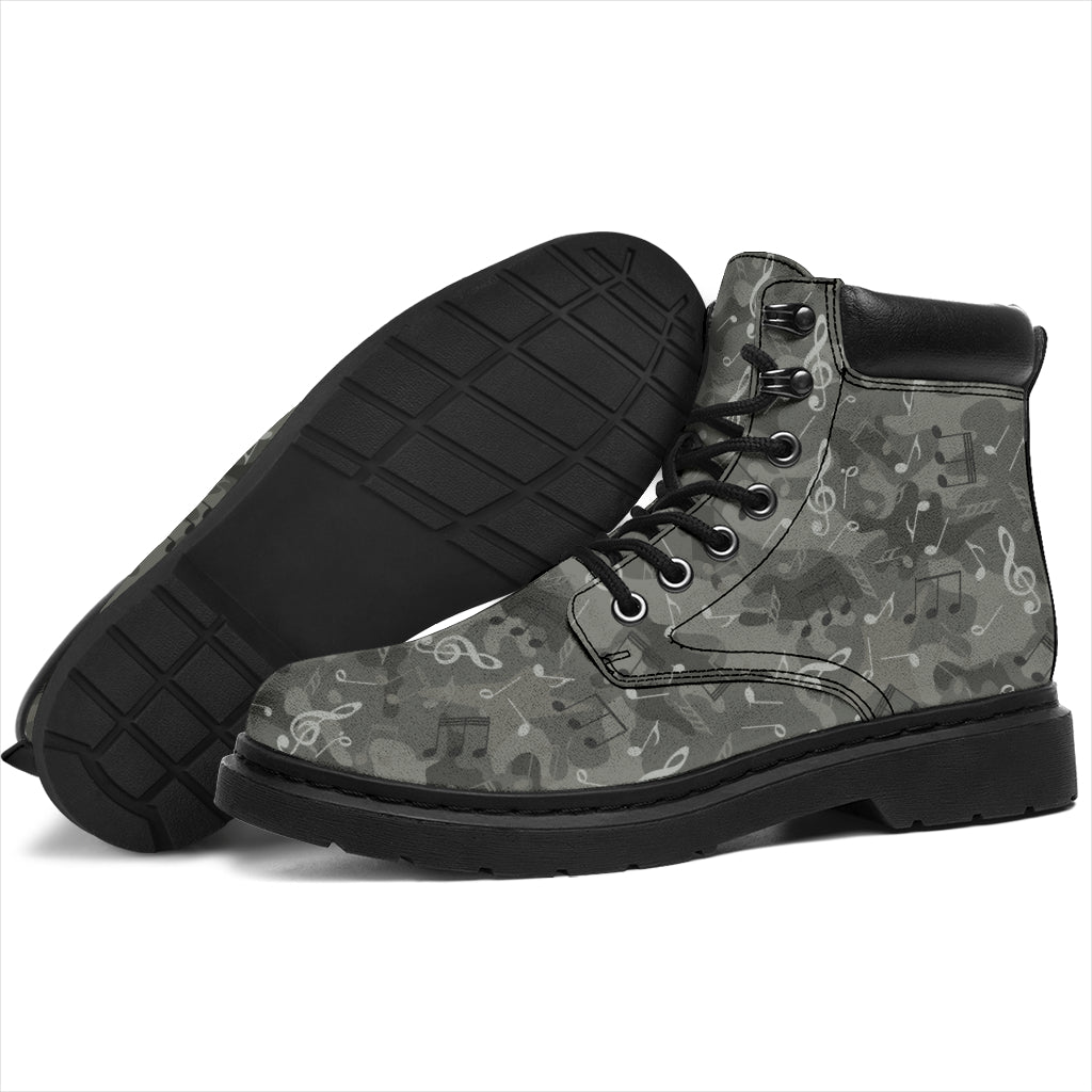 Music Notes Camo All-Season Boots
