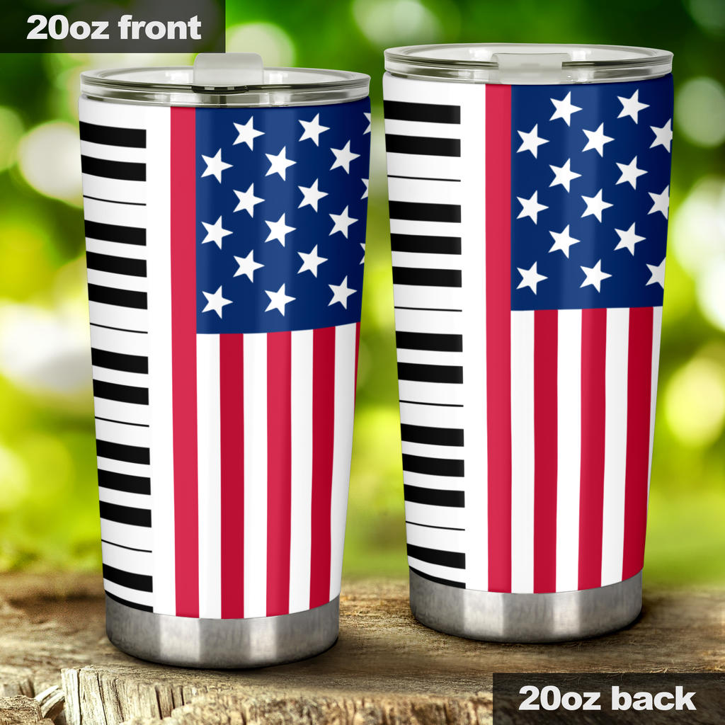 American Flag Piano Keys Tumbler - Tumbler / 20oz Large - { shop_name }} - Review