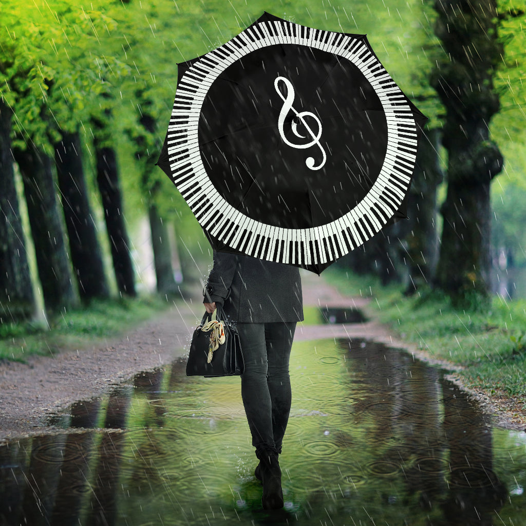 Piano Keys With Treble Clef Umbrella