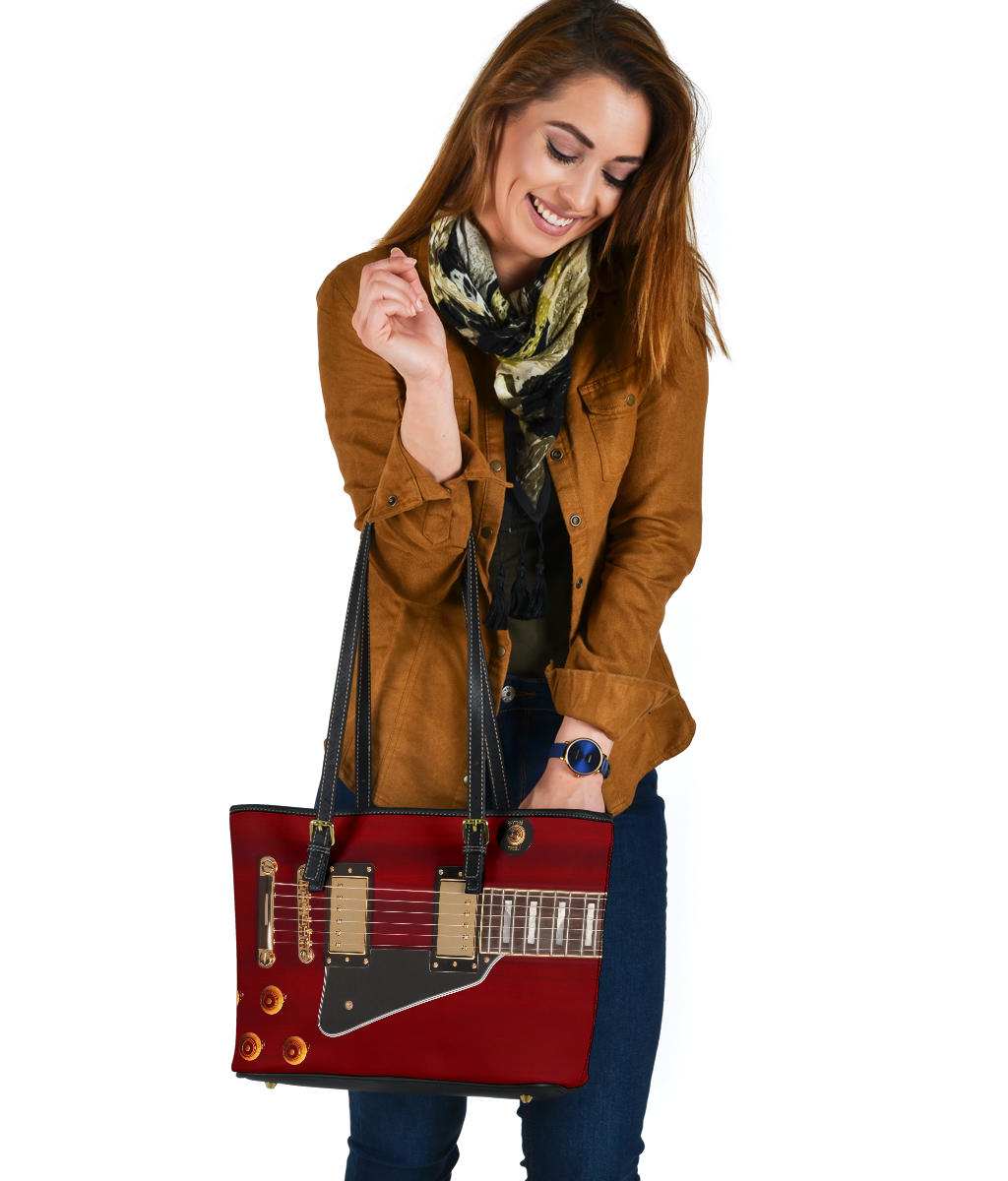Anniversary Guitar Small Leather Tote Bag - { shop_name }} - Review