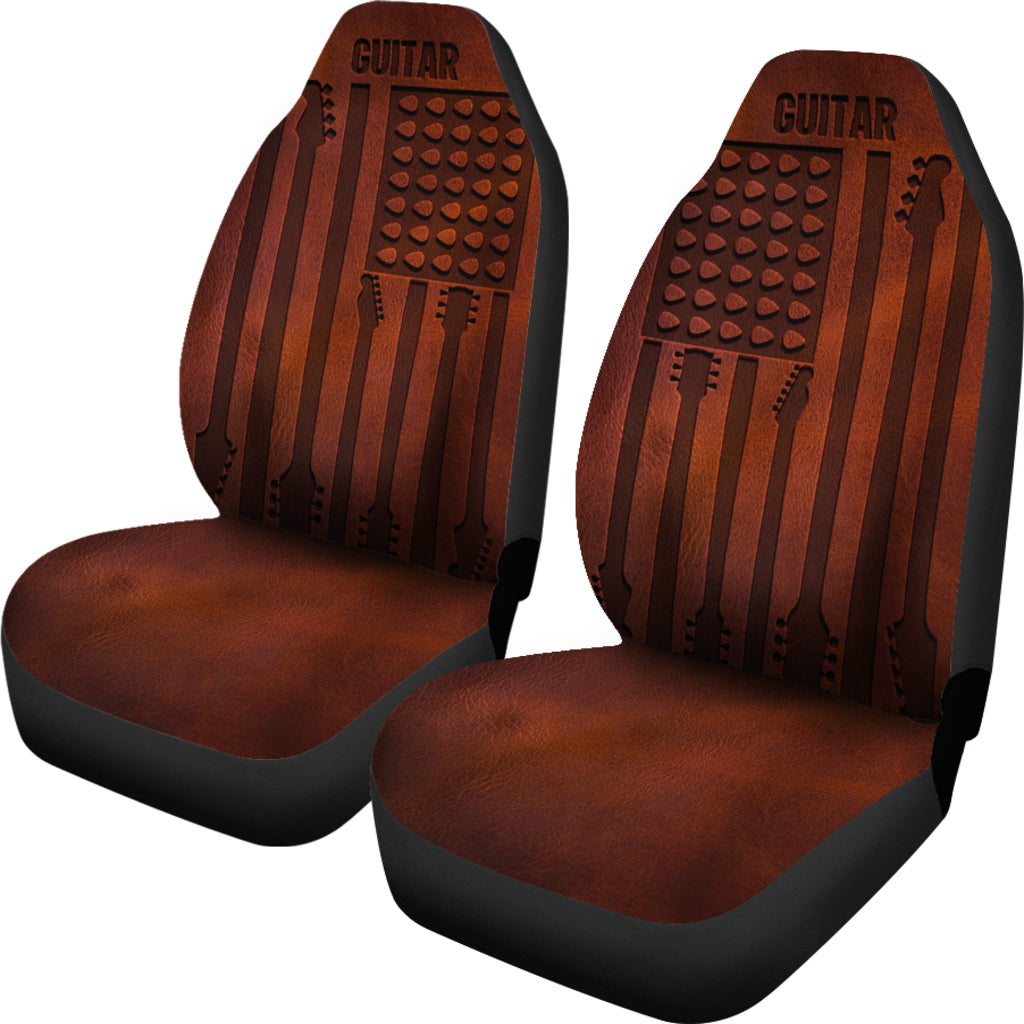 Guitar American Flag Car Seat Covers