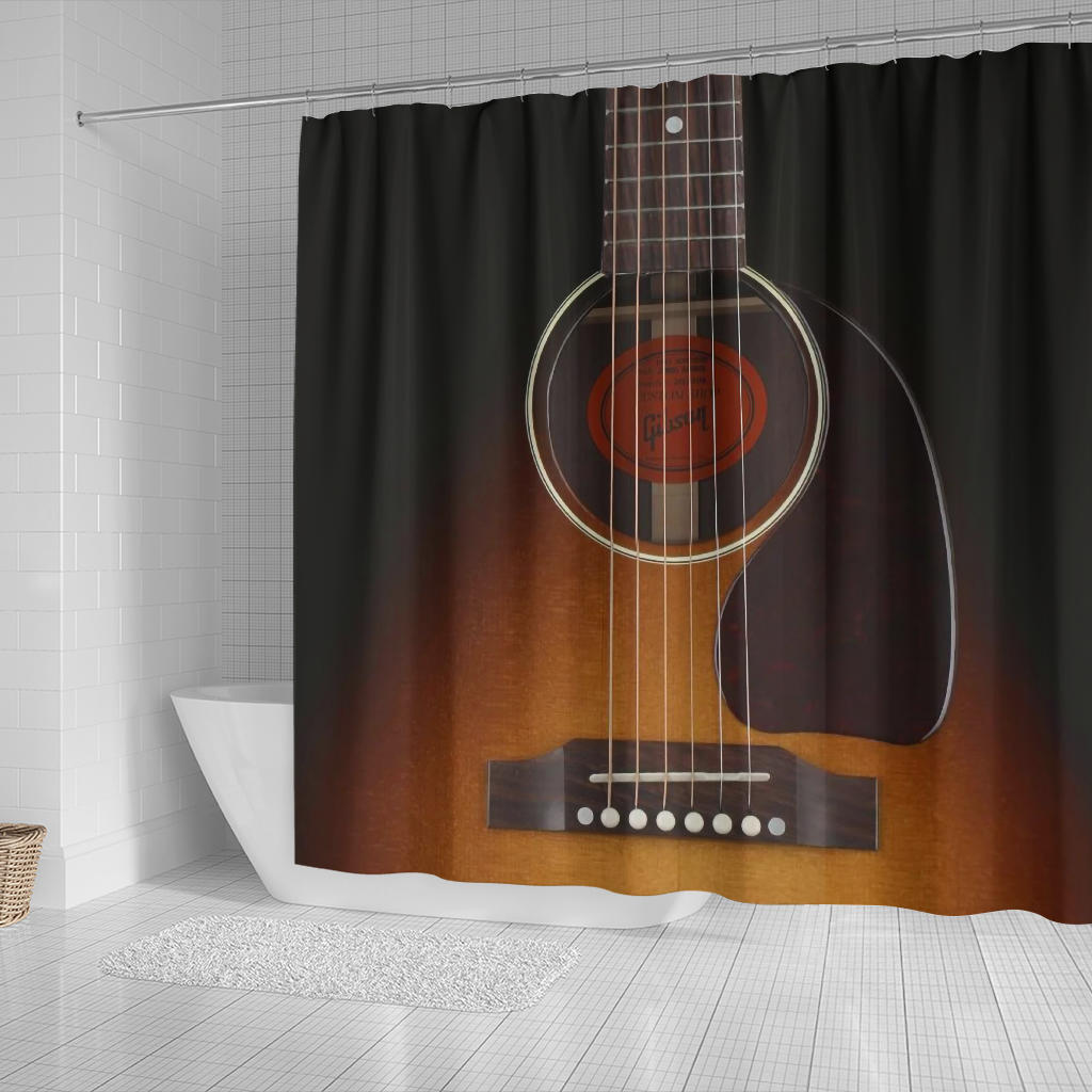Black Guitar Shower Curtain