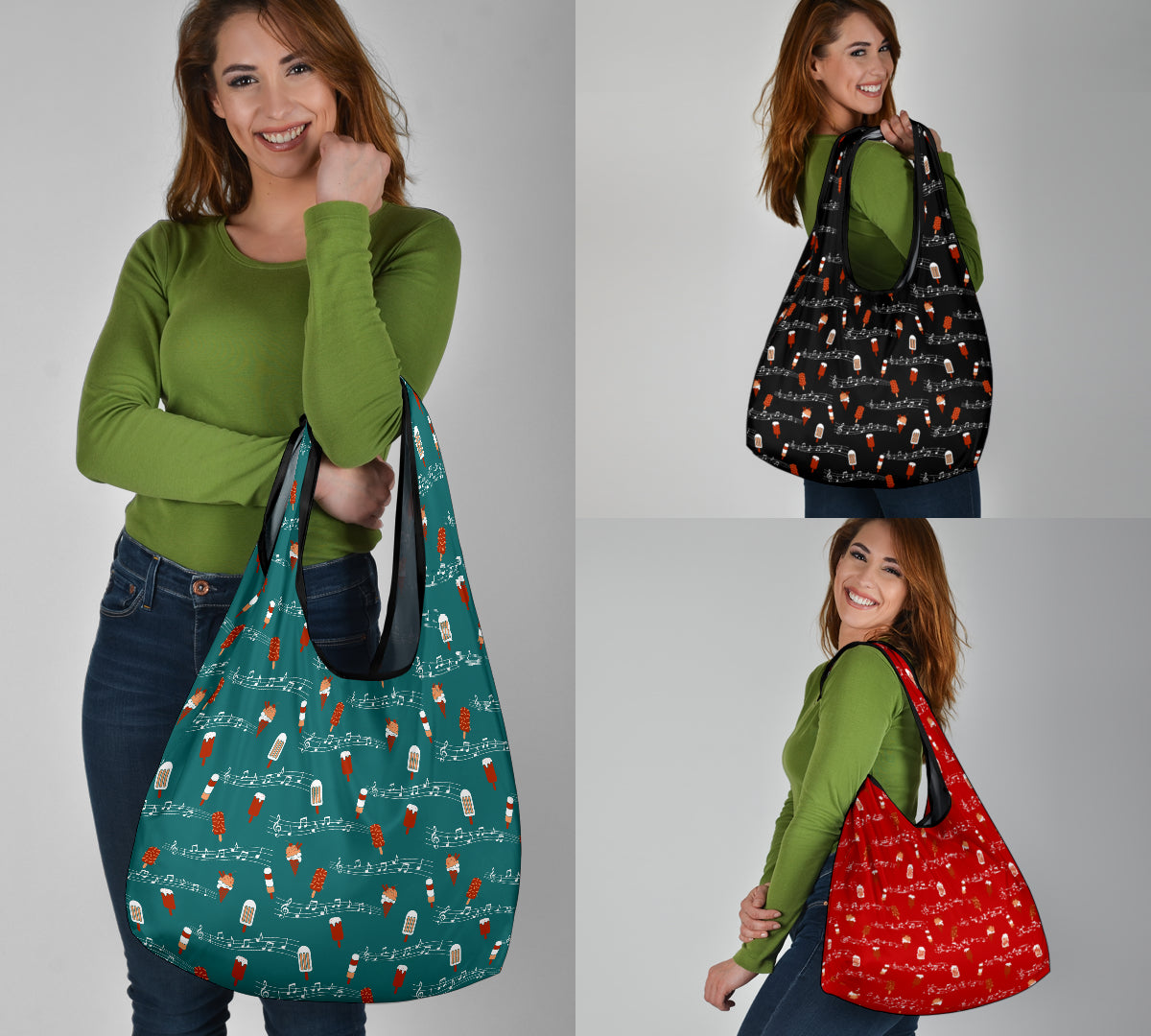 Music Ice Cream Grocery Bag 3-Pack