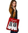 Piano Key And Music Notes Tote Bag