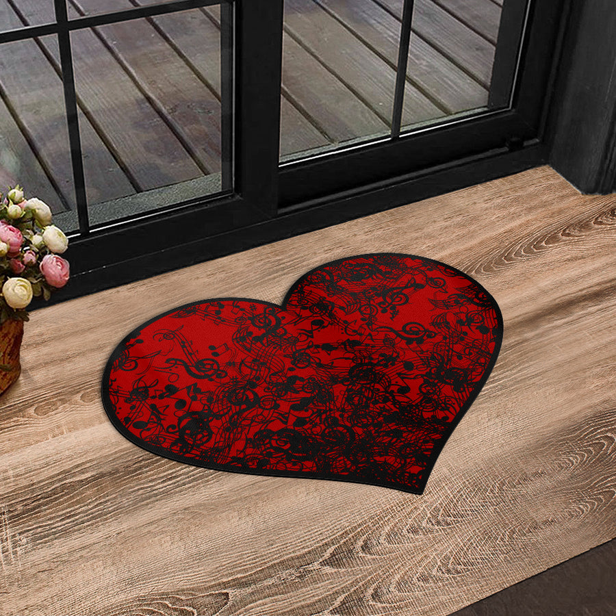 Music Heart Shape Door Mat