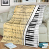 Piano Keys And Old Sheet Music Blanket