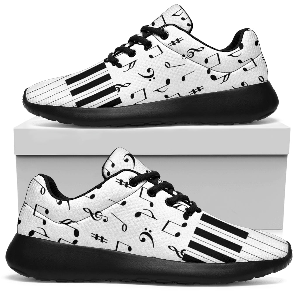 Piano With Music Notes Sport Sneakers