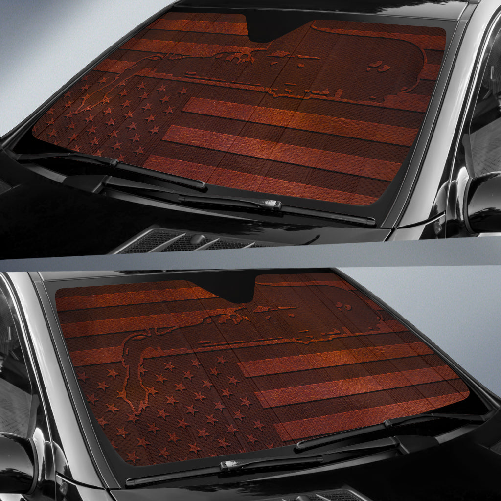 Saxophone American Flag Auto Sun Shade