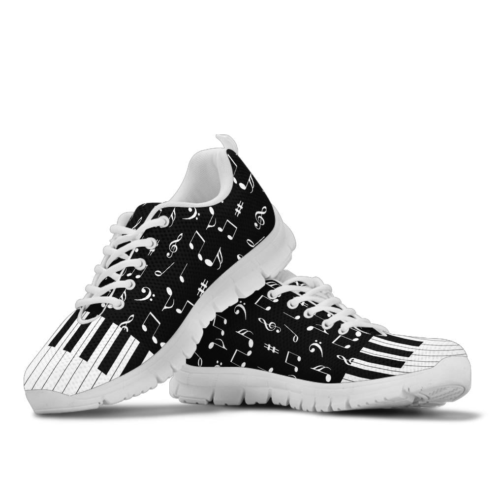 Music Notes With Piano Art Sneakers