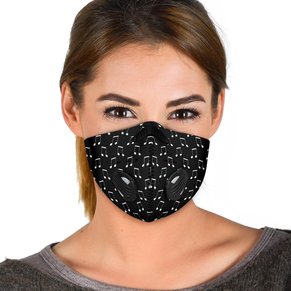 Musical Note Black Premium Face Mask