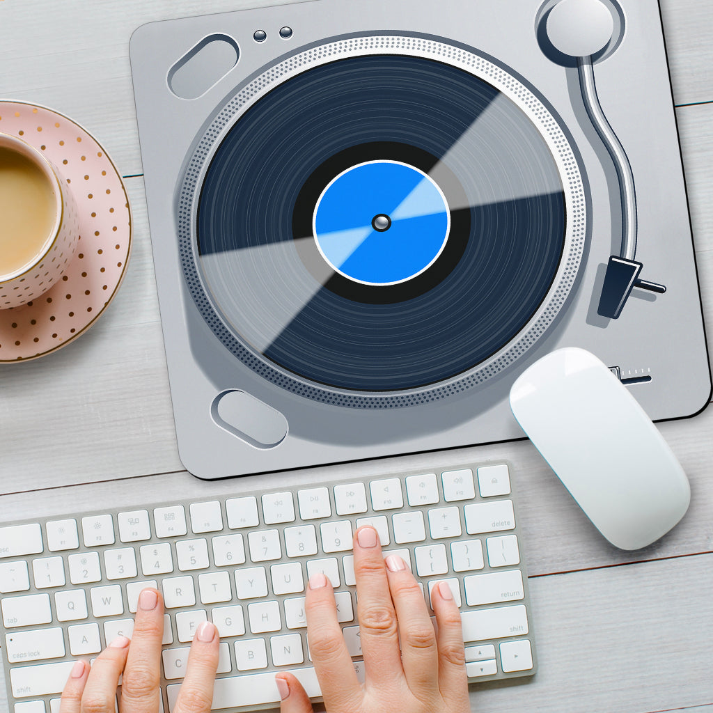 Vinyl Record Grey Mouse Pad