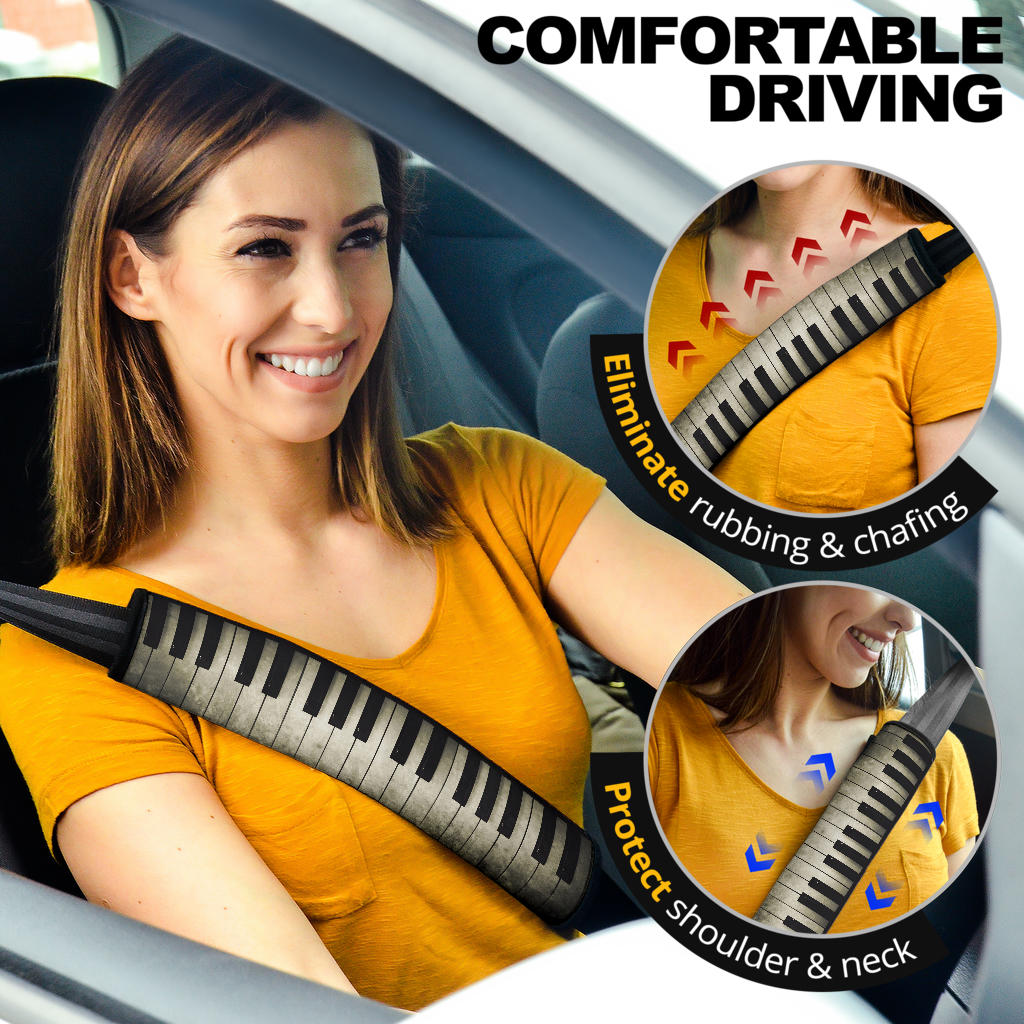 Piano Keys Seat Belt Covers