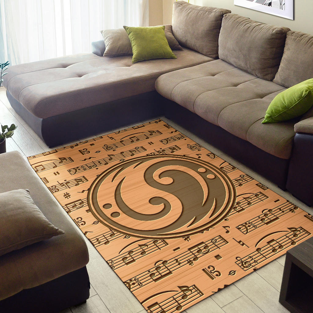 Yin Yang Bass Clef Area Rug