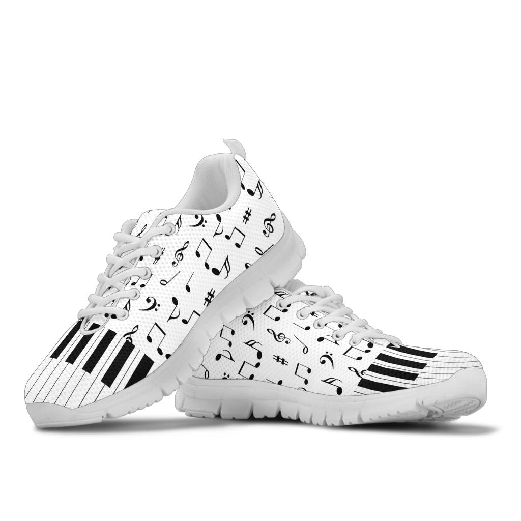 Musical Notes With Piano Art Sneakers