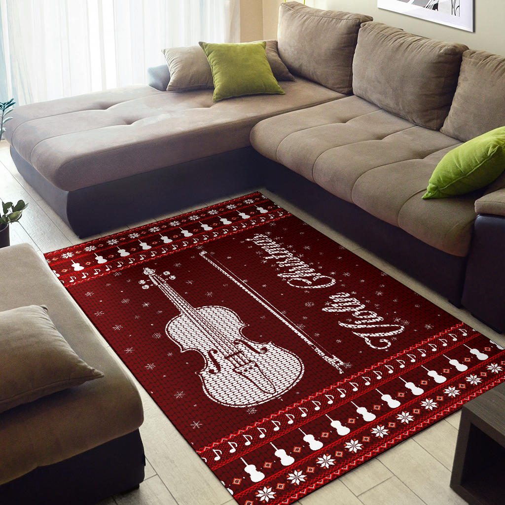 Violin Christmas Area Rug
