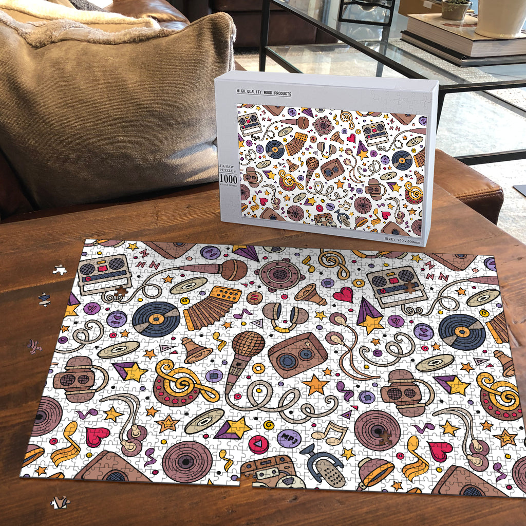 Musical Instrument Art Wood Jigsaw Puzzle