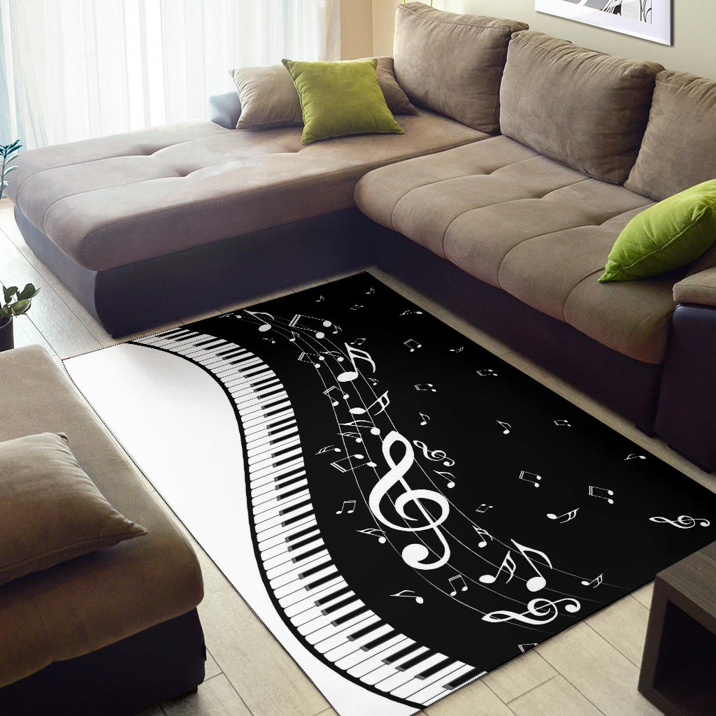 Musical Notes and Piano Area Rug