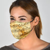 Old Music Notes Face Mask