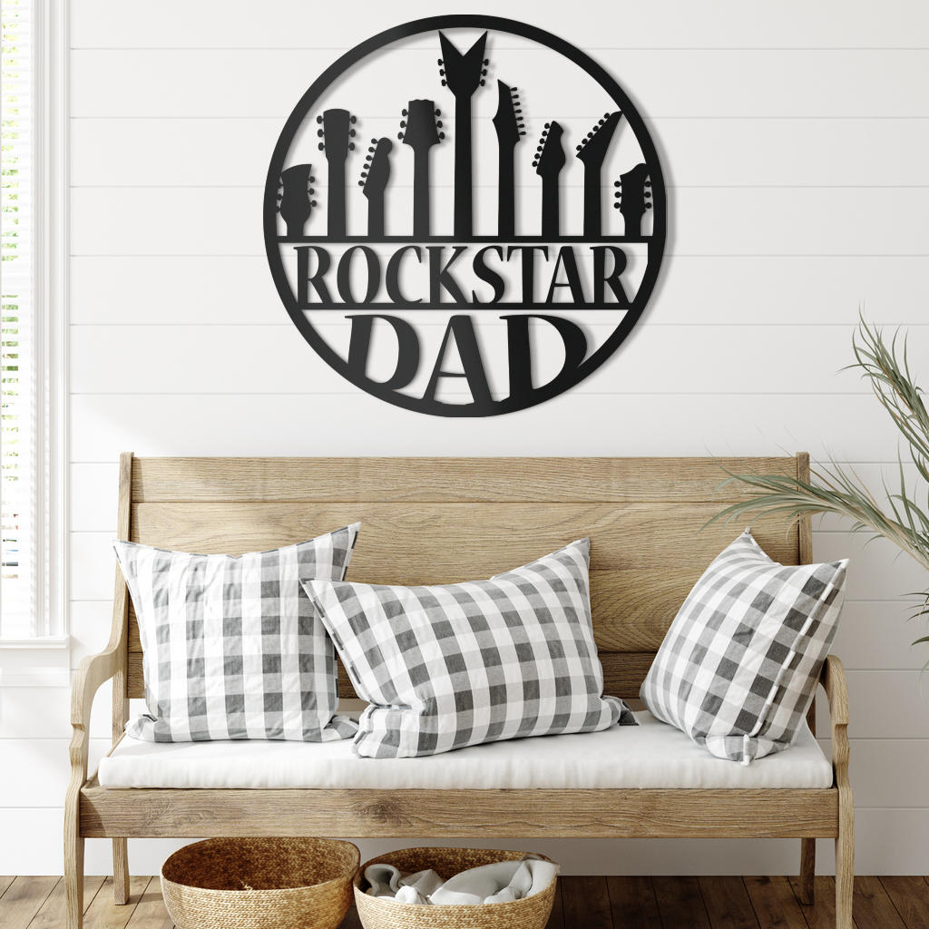 Rockstar Dad Metal Sign