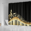 Piano Keys With Musical Notes Shower Curtain