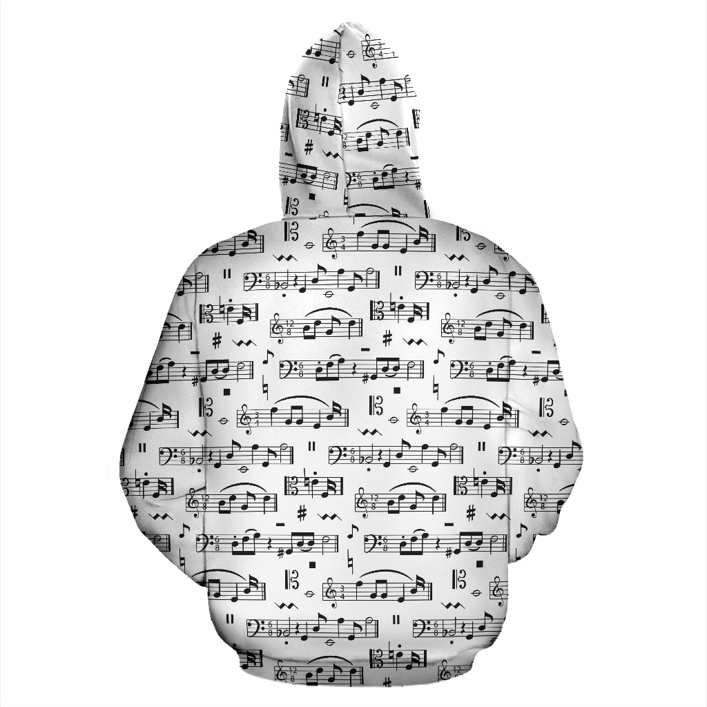 Piano Keys And Music Zip-Up Hoodie