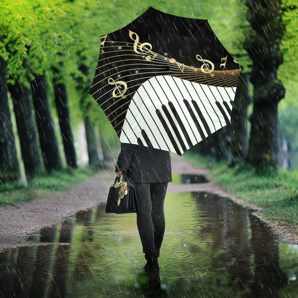 Piano Key And Music Notes Umbrella