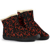 Red Music Notes Cozy Winter Boot