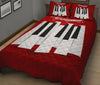 Piano Key And Musical Notes Quilt Bed Set