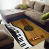 Piano Keys With Guitar Area Rug