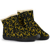 Yellow Music Notes Cozy Winter Boots