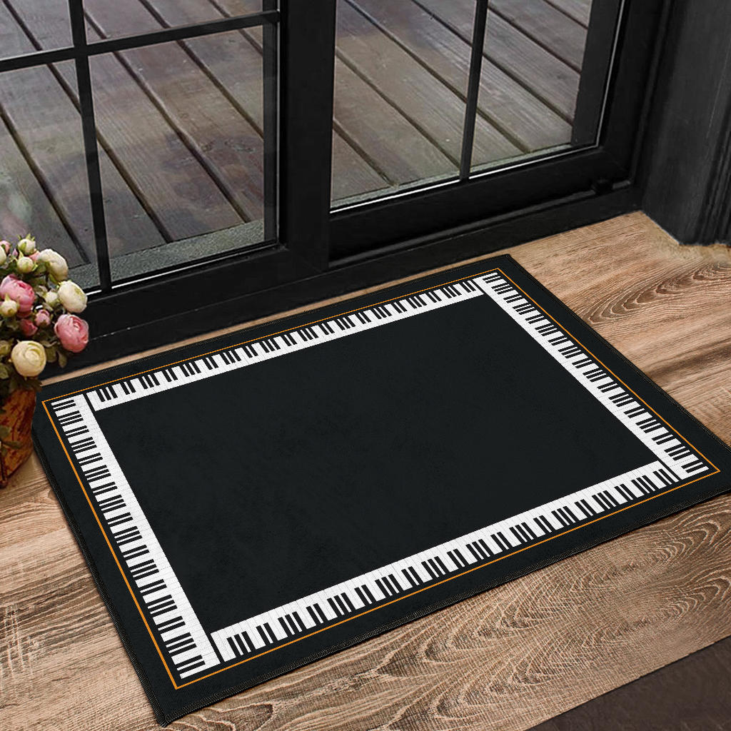 Piano Keys Black Door Mat