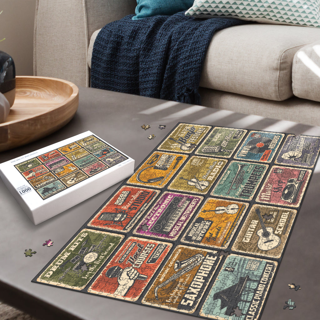 Music Catalogue Wood Jigsaw Puzzle