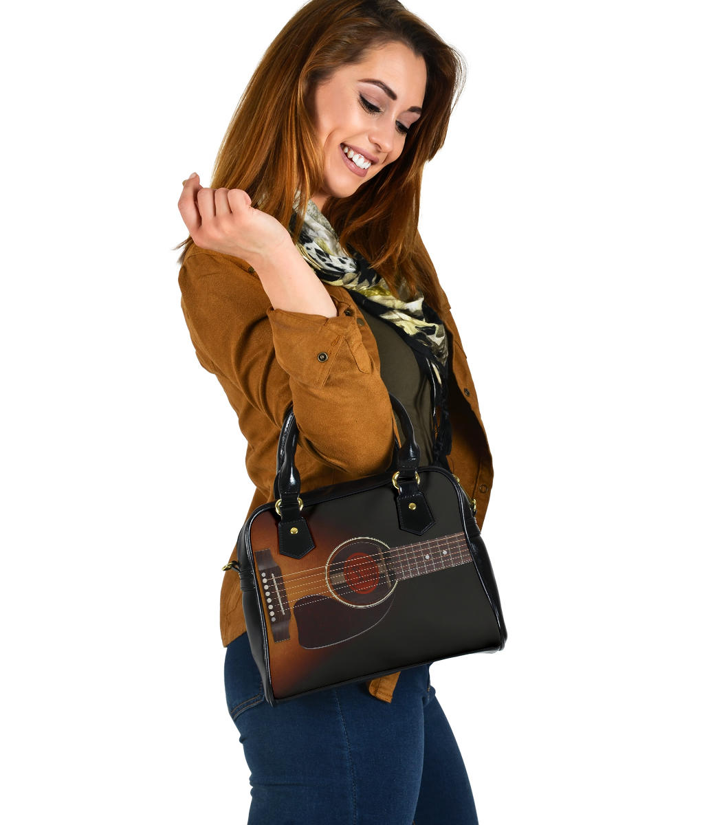 Black Guitar Shoulder Handbag