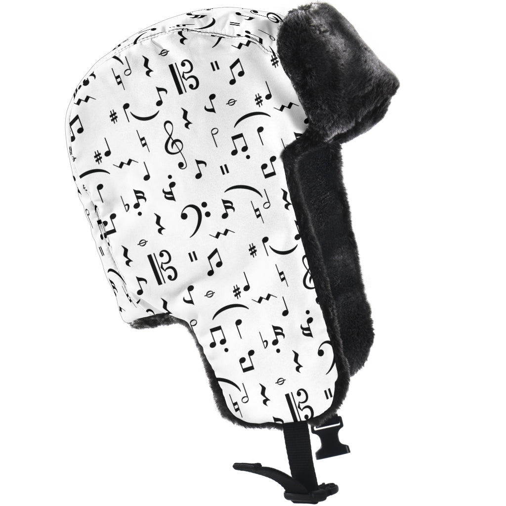 Musical Seamless White Trapper Hat