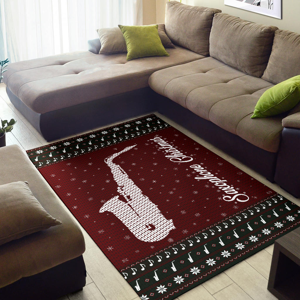 Saxophone Christmas Area Rug