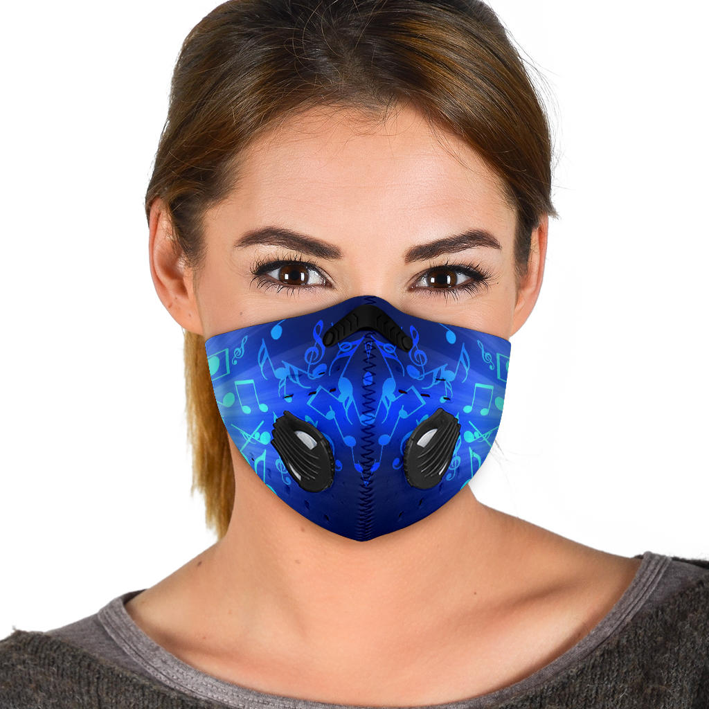 Musical Notes Blue Premium Face Mask - { shop_name }} - Review