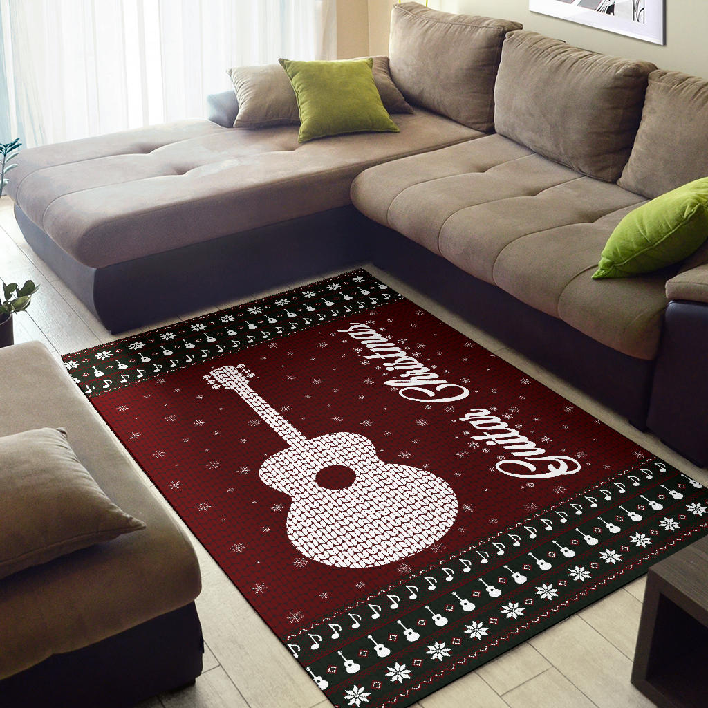 Guitar Christmas Area Rug