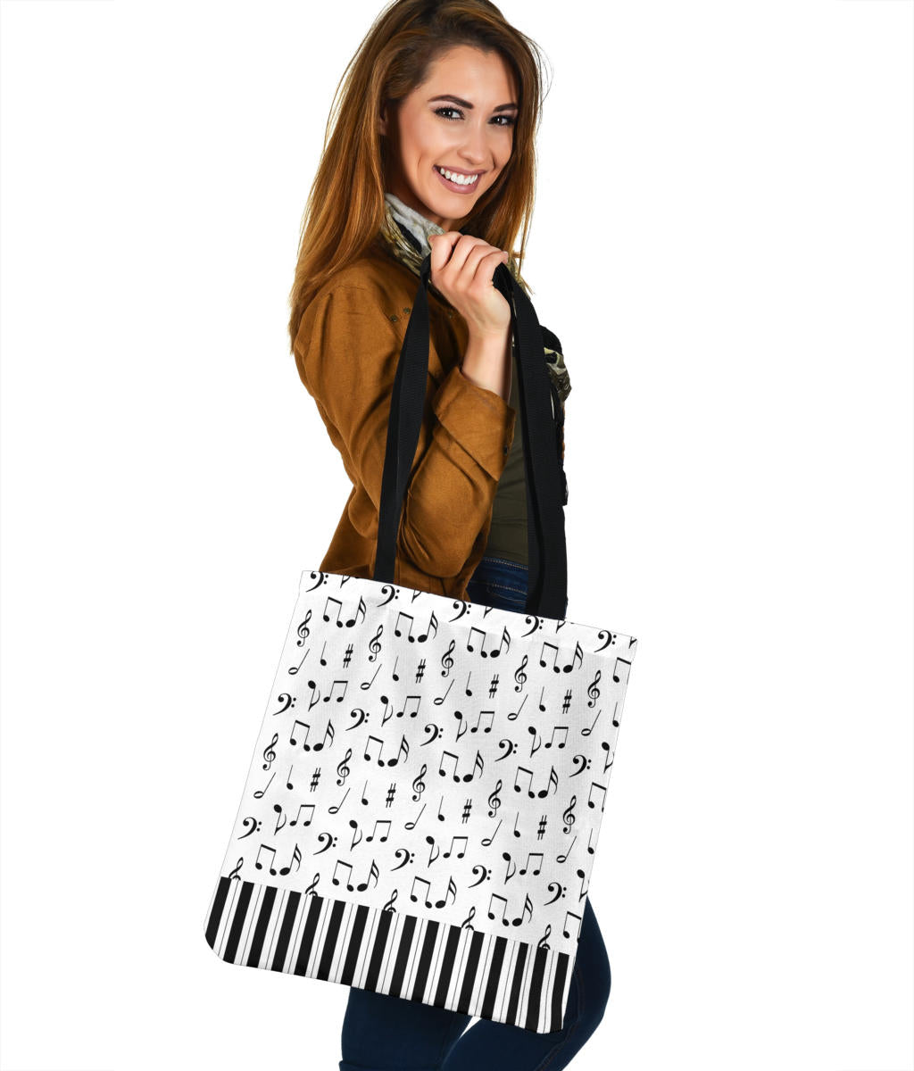 Musical Notes And Piano Art Tote Bag