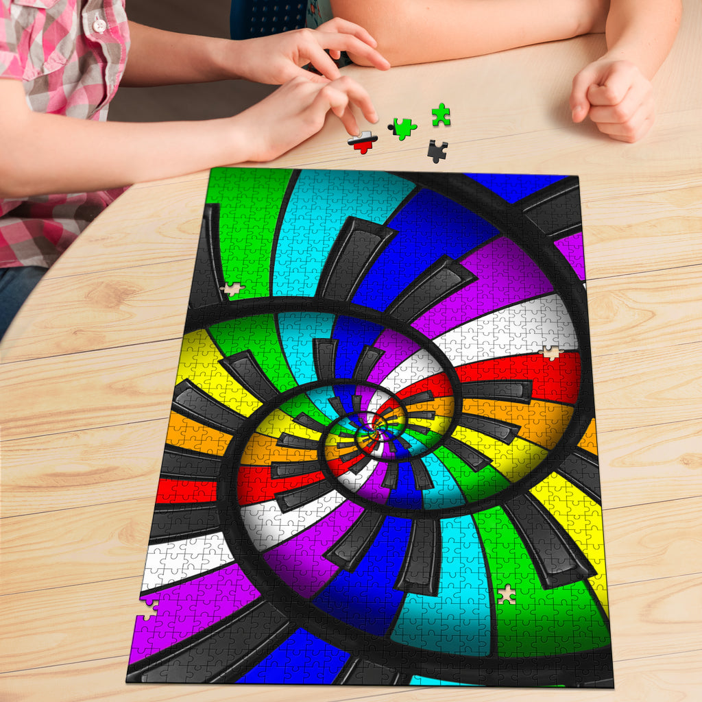 Piano Rainbow Keys Wood Jigsaw Puzzle