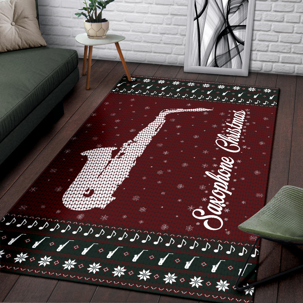 Saxophone Christmas Area Rug